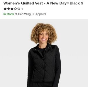 A New Day Black Quilted Vest for Women